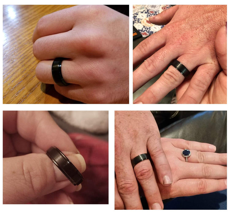 [Australia] - Shuremaster 6mm 8mm Tungsten Carbide Wedding Ring Band for Men Women Step Edge Black/Silver Engraved I Love You Comfort Fit 4-15 6mm Black Step Edge 
