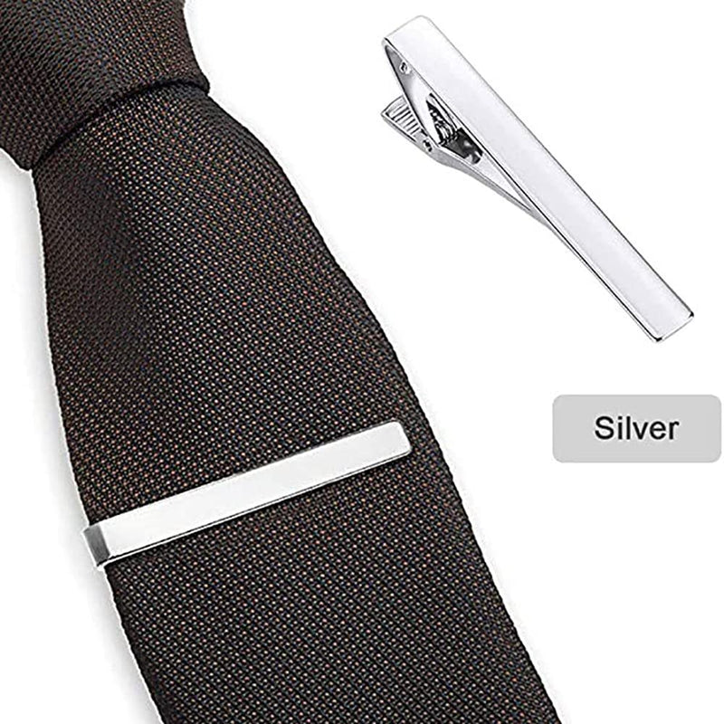 [Australia] - Tie Clips for Men, 3 Pack Classic Tie Clip Silver Gold Black Necktie Tie Bar Pinch Clips Suitable for Wedding Anniversary Business and Daily Life 