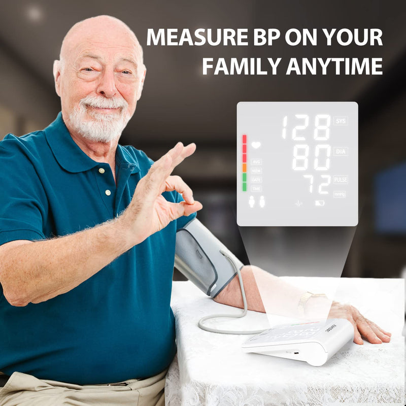 [Australia] - Famidoc Upper Arm Blood Pressure Monitor with Cuff 8.7"-16.5" Automatic BP Meter Machine Two Users Mode Digital Wide-Range Large Backlit Display Kit for Home Use 