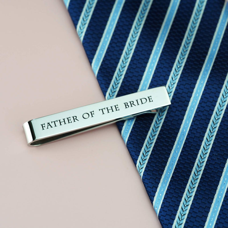 [Australia] - LParkin Father of The Bride Gifts Father of The Groom Gifts Wedding Tie Clips Gifts for Groomsmen from The Bride Stainless Steel Tie Bars Father of The Bride-White 