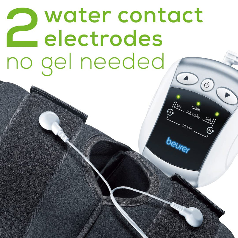 [Australia] - Beurer EM34 TENS Unit Muscle Stimulator, 2-in-1 Knee & Elbow TENS Machine, E-Stim Device for Knee Pain Relief with 25 Intensity Levels, Electric Massager with Universal Brace 