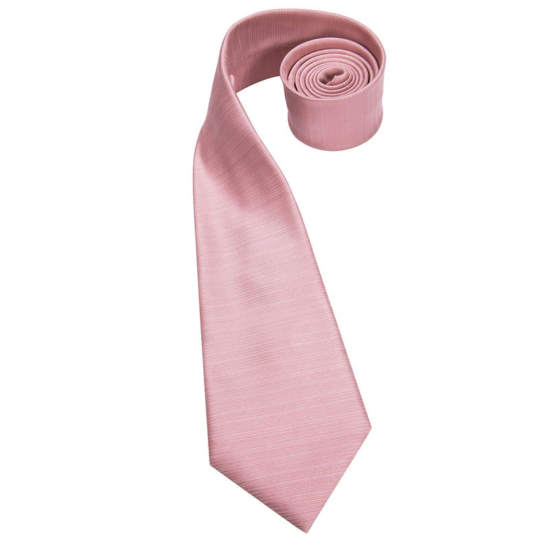[Australia] - Dubulle Mens Tie Set Solid Paisley Necktie for Men Pocket Square Cufflinks Formal Silk A-rose Gold 