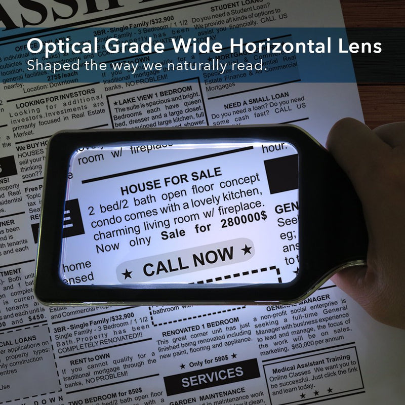 [Australia] - [Rechargeable] 4X Magnifying Glass with [10 Anti-Glare & Fully Dimmable LEDs]-Evenly Lit Viewing Area-The Brightest & Best Reading Magnifier for Small Prints, Low Vision Seniors, Macular Degeneration 