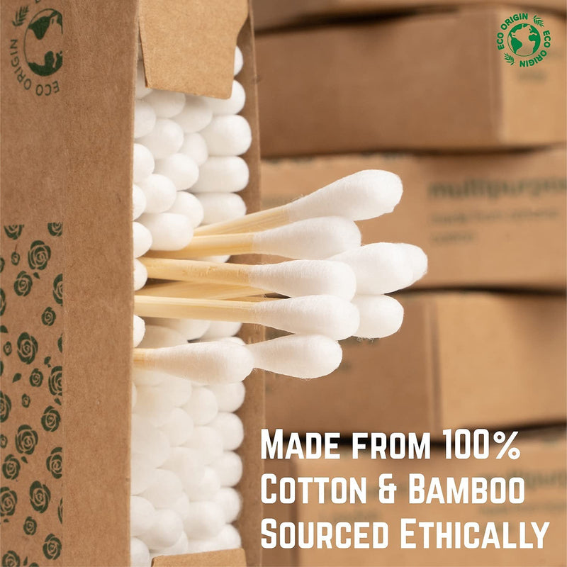[Australia] - 600 Bamboo Cotton Buds | 100% Eco-Friendly Biodegradable | 6x100 Ear Buds Cotton… (600 Count) 