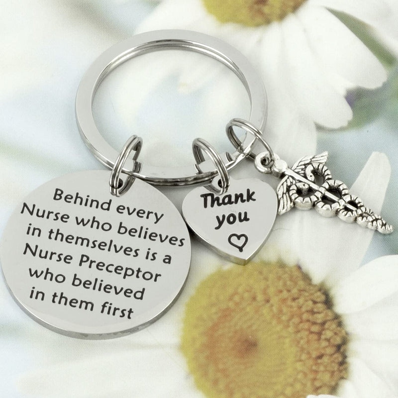 [Australia] - Hutimy Nurse Instructor Gifts Keychain Clinical Instructor Jewelry Nursing Preceptor Nurse Preceptor Key Chain Silver 