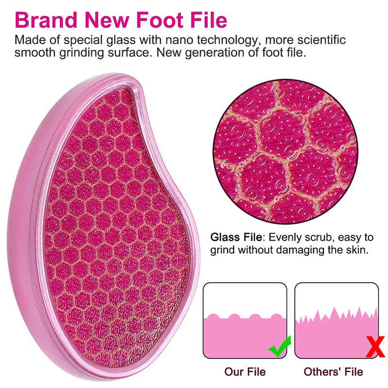 [Australia] - XYGK Foot File,2 Pcs Hard Skin Callus Remover,Nano Glass Foot Scraper Hard Skin Remover,Used on Salon Both Wet & Dry Pedicure Tool for Foot Care(Pink+Blue) 