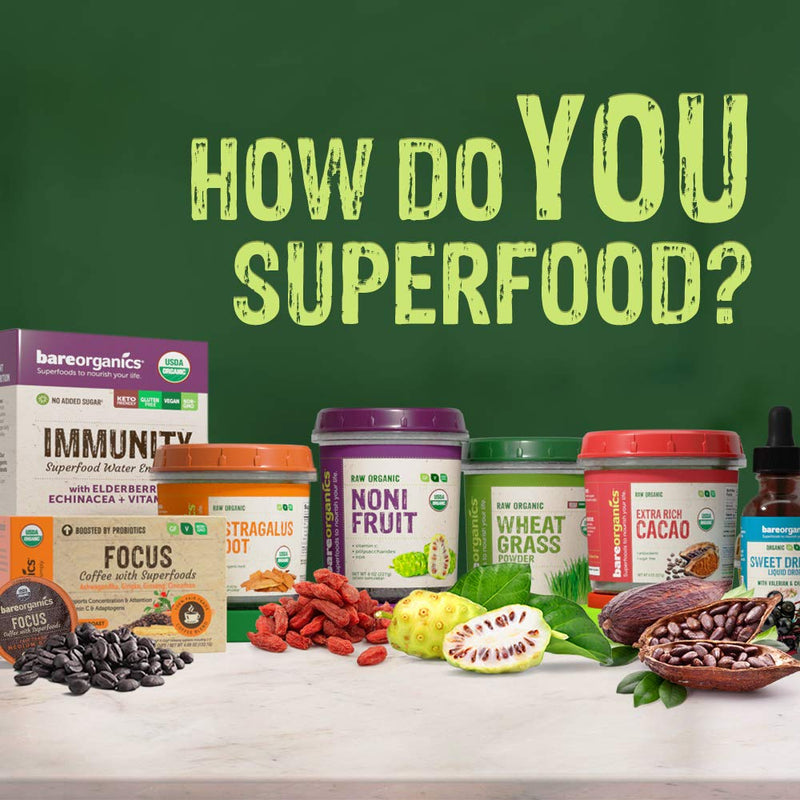 [Australia] - BareOrganics Energy & Stamina Blend Powder, Organic Superfood, Vegan Dietary Supplement, 8 Ounces 