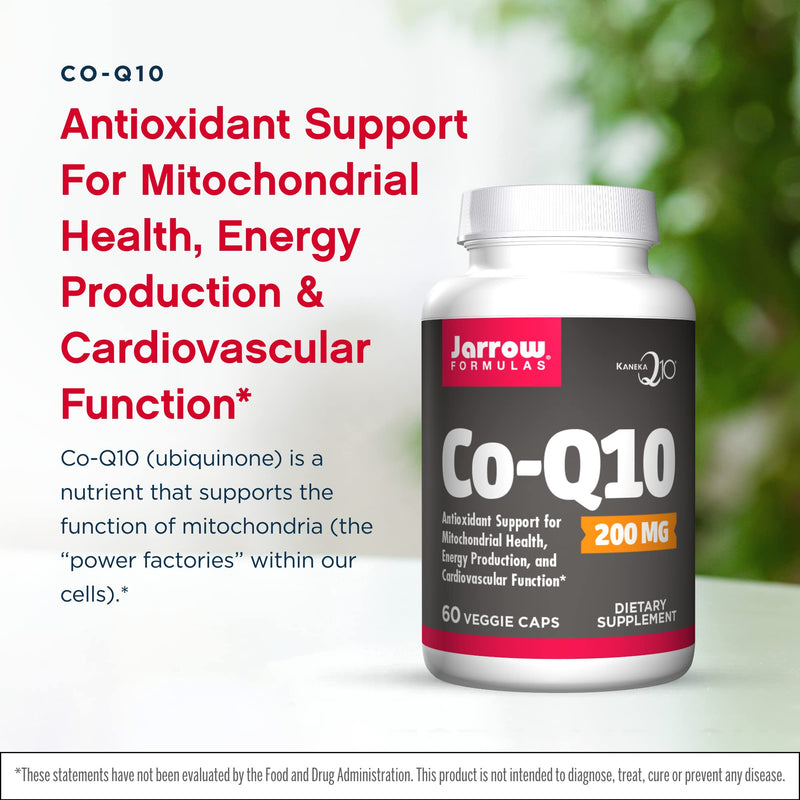 [Australia] - Jarrow Formulas Co-Q10 200 mg - 60 Veggie Caps - Antioxidant Support for Mitochondrial Health, Energy Production & Cardiovascular Function - Up to 60 Servings 60 Count (Pack of 1) 