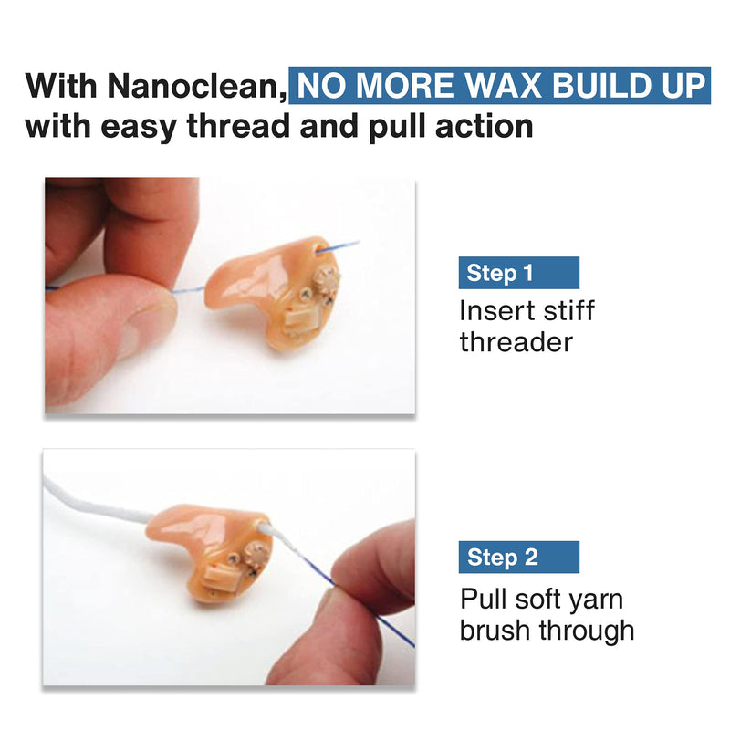 [Australia] - NanoClean All-in-1 Hearing Aid Cleaning Kit - 1 Pack of 20 Ready-to-Use Strands - Gentle & Effective Hearing Aid Cleaning Brush Thread-Fine Instrument Cleaners, Earbud Cleaner, Hearing Aid Accessories 