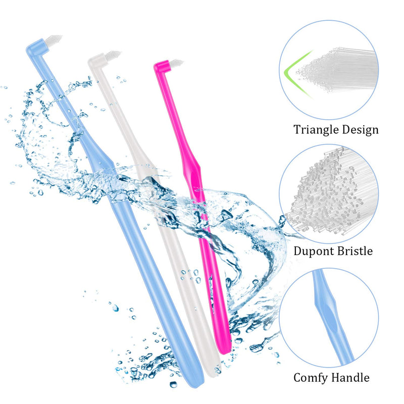 [Australia] - 6 Pieces Tuft Toothbrush Tufted Brush End-Tuft Tapered Trim Toothbrush Soft Trim Toothbrush Single Compact Interdental Interspace Brush for Detail Cleaning 