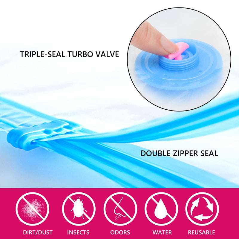 [Australia] - Vacuum Storage Bags , 6 Pack Small ReUsable Sealer Bags for Travel Packing Space Saving ( 40 x 60cm ） 40 X 60 Cm 