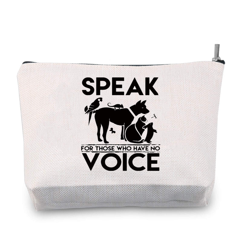 [Australia] - TSOTMO Vet Tech Gift I Speak for Those Who Have No Voice Gift Animal Rescue Gift Veterinarian Makeup Bag Gifts Veterinary Medicine Graduation Gift (No Voice) 