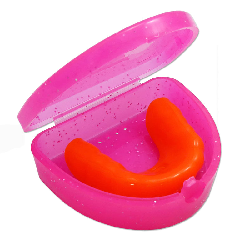 [Australia] - Slim Orthodontic Dental Case x 2 - Colour & Glitter Choices for Retainers, Bleaching Trays, Dentures & More (Glitter Pink & Glitter Purple) Glitter Pink & Glitter Purple 