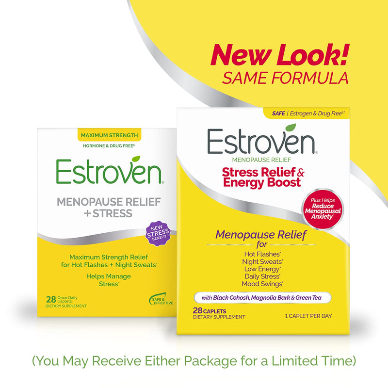 [Australia] - Estroven Stress Relief & Energy Boost for Menopause Relief, Helps Reduce Hot Flashes and Night Sweats, Stress Management Support*, 28 Count Stress Relief & Enegy Boost 