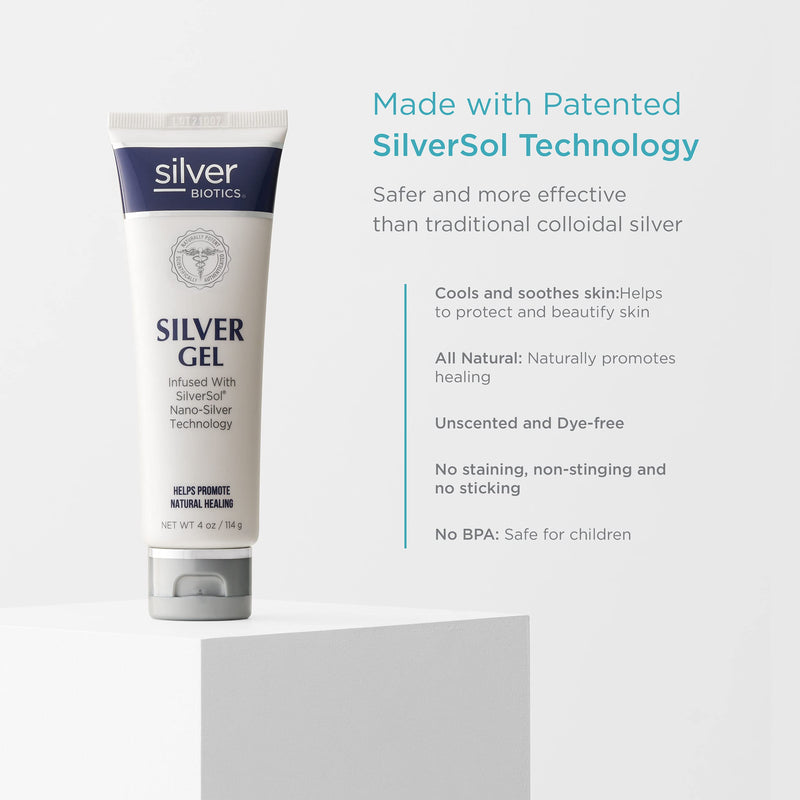 [Australia] - American Biotech Labs - Silver Biotics Solution - Colloidal Silver Gel - Silversol Nano-silver Infused Silver -structured Coloidal Hydrogel - 4 Oz. 20 Ppm Colloidal Silver 4 Ounce (Pack of 1) 