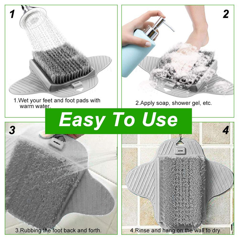 [Australia] - PERFETSELL Shower Foot Scrubber Cleaner Massager Foot Massager Shower Brush with Non-Slip Suction Cups and Soft, Foot Acupressure Massage Mat for Foot Care/Foot Foot Circulation/Reduces Foot Pain 