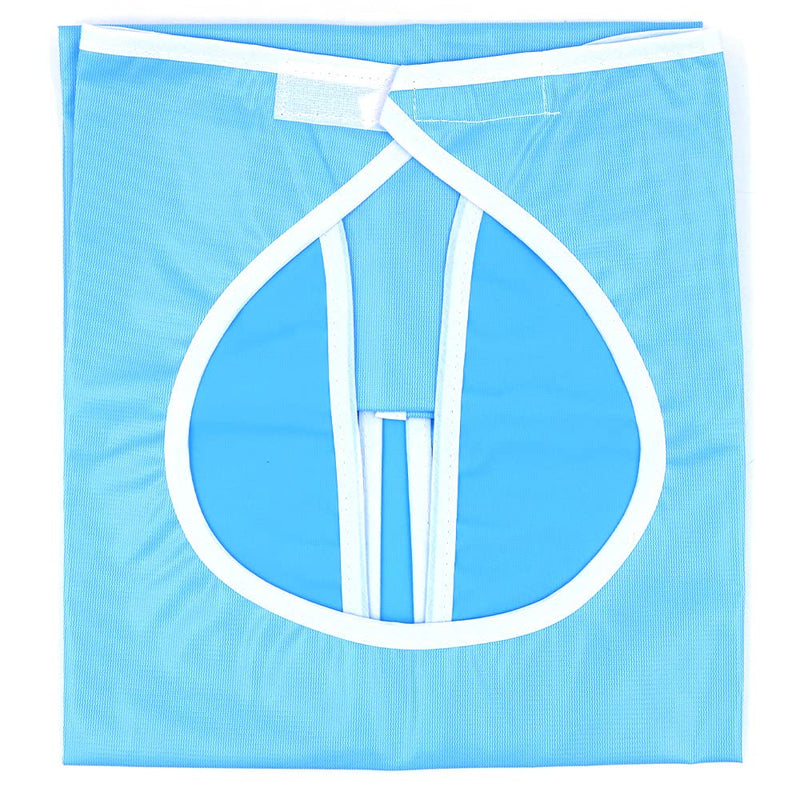 [Australia] - CENPEK Adult Bib Anti-fouling Waterproof Reusable Mealtime Protector with Crumb Catcher Washable Dining Bibs for Men Women Elderly Handicapped Patient Eating Blue 