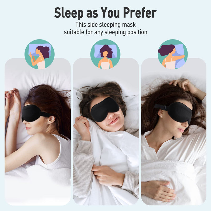 [Australia] - Umisleep Upgraded Sleep Mask, Perfect Sleeping Mask for Side Sleepers, 3D Ultra Soft Skin-Friendly Eye Masks for Sleeping Women Men Kids with Adjustable Strap, Blindfold for Travel/Sleep/Nap… 