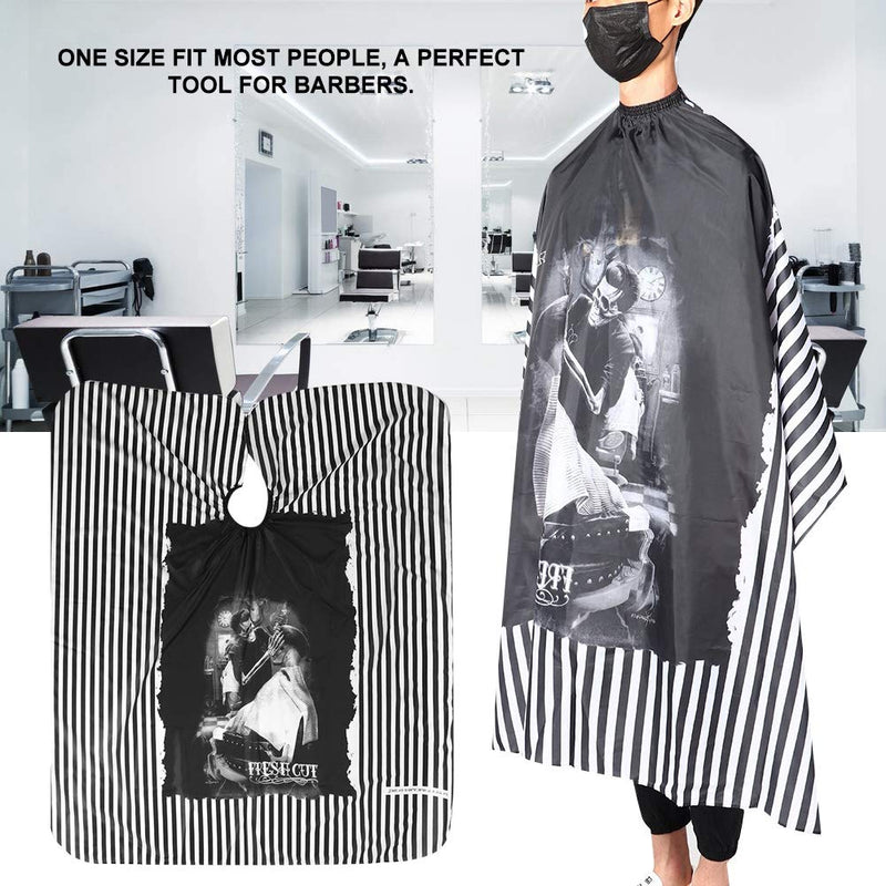 [Australia] - Haircut Cape,Retro Stripes Salon Hair Dyeing Hairdressing Styling Apron Cloth with Adjustable neck Elastic, Barber Tools for Salon Home 