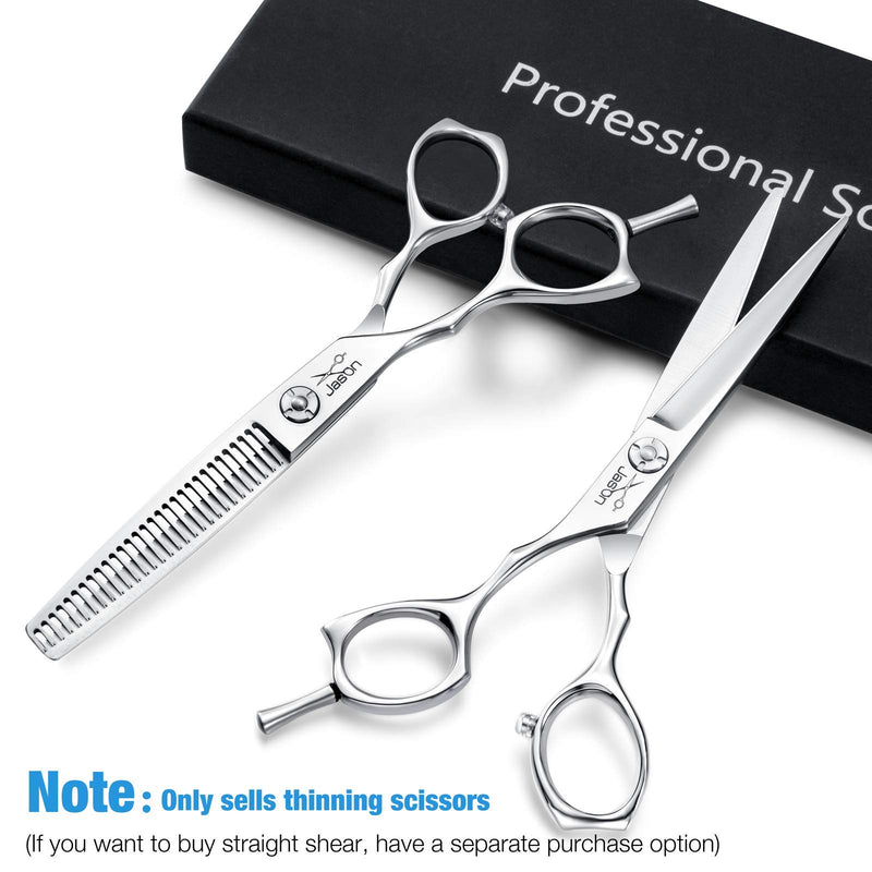 [Australia] - JASON 6 Inch Lefty Barber Thinning Shears for Hair Cutting Professional 30 Teeth Salon Blending Scissors Hairdressing Scissor JP 440C Texturizing Shears for Men Women Blender 