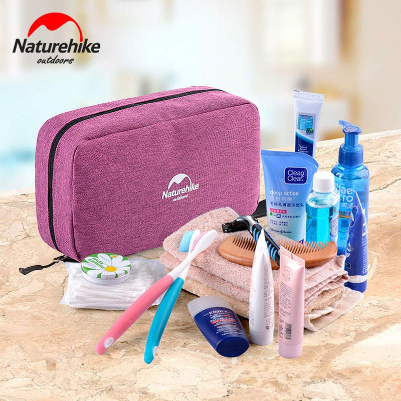 [Australia] - NATUREHIKE Toiletry Bag Travel Bag with Hanging Hook, Water-resistant Makeup Cosmetic Bag Travel Organizer Purple 