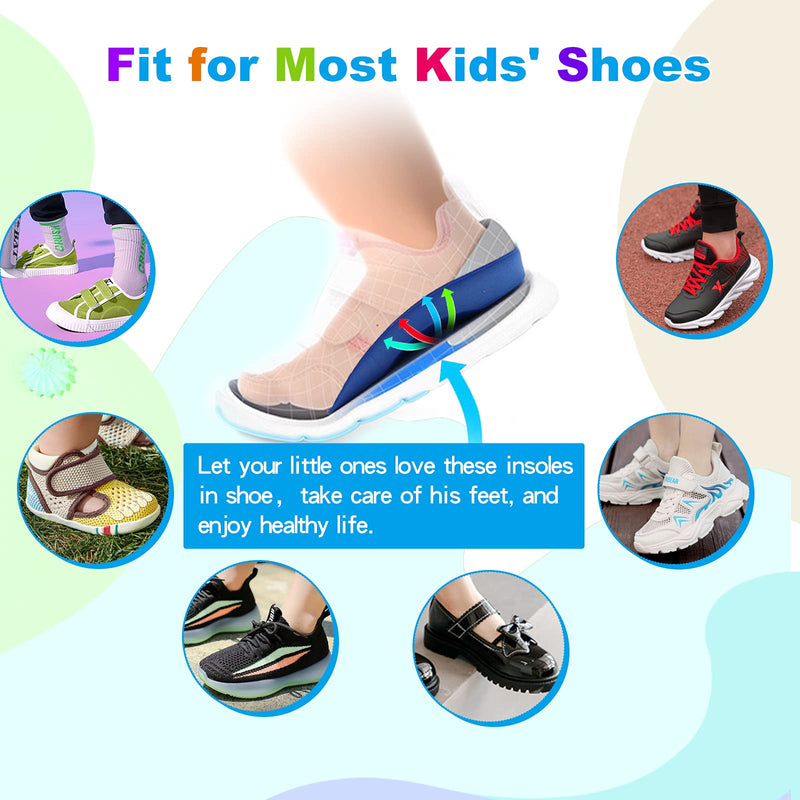 [Australia] - Arch Support Insole for Kids Shoes, Size K Orthotic Shoes Inserts for Kids, 3/4 Length Inserts for Children’s Heel Pain, Flat Feet, Plantar Fasciitis, Pronation Size K for ages 6 to 10 