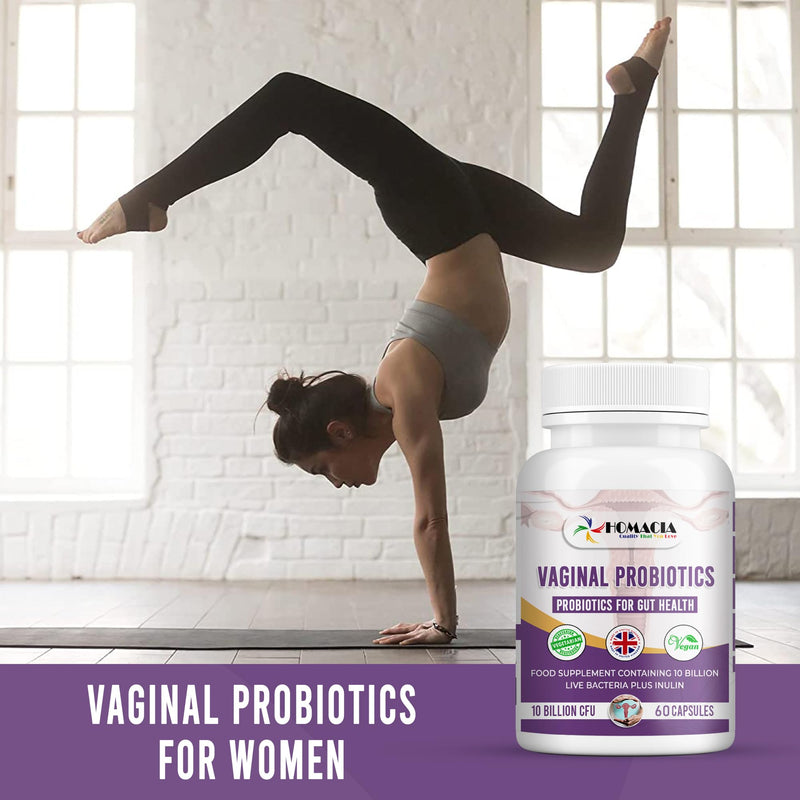 [Australia] - Homacia Vaginal Probiotics | Urinary Bio-Balance & Vaginal Gut Bacteria Support Capsules for Women | UTI and Yeast Balance Support | Probiotics for Women | UK Made - 60 Day Supply 