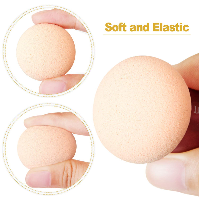 [Australia] - TOROKOM 1Pcs Makeup Sponge Foundation Sponge Blender Beauty Cosmetics Puff Sponge Makeup Brush Tool with Handle for Foundation Powder, Concealer, Beauty Products (Skin Colour) 