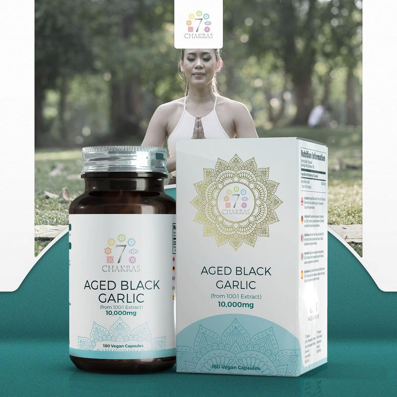 [Australia] - 7C Aged Black Garlic Capsules | 180 Black Garlic Capsules Odourless High Strength - 10,000mg Garlic Extract per Capsule | Non-GMO, Gluten & Allergen Free | Manufactured in The UK 