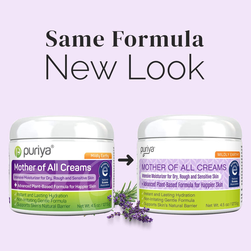 [Australia] - National Eczema Association Accepted Cream, Colloidal Oatmeal Lotion for Dry, Itchy Skin Relief, Ultra Gentle for Kids, Adults, Face, Hand, Puriya Mother of All Creams, Plant-Based Hydration 