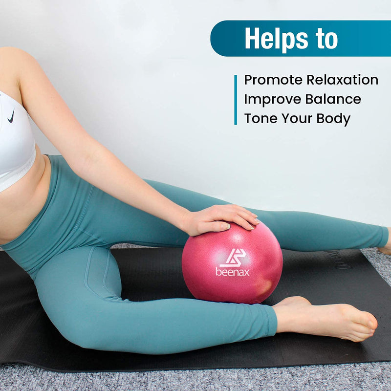 [Australia] - Beenax 23cm Soft Pilates Ball - 9 Inch Exercise Ball, Mini Barre Ball, Gym Ball - Perfect for Yoga, Pilates, Core Training, Physical Therapy and Balance (Home & Gym & Office) Coral Pink 