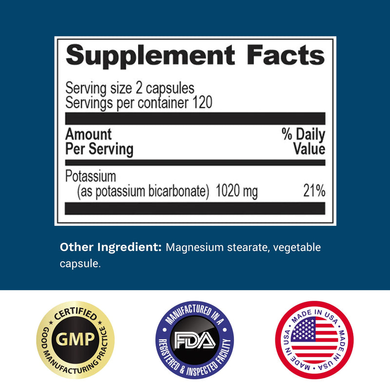 [Australia] - Life Enhancement Potassium Basics Supplement, 1020 mg,120 Servings, 240 caps 