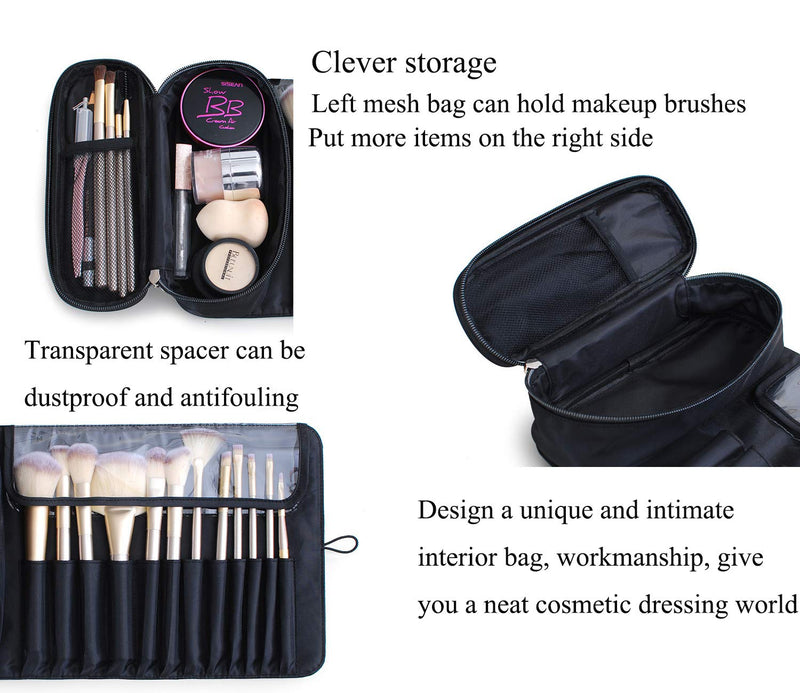 [Australia] - ONEGenug Multifunctional Makeup Brush Storage Bag - Cosmetic Bag with 12 Pockets Brush Holder Cosmetics Handbag Travel Organizer 
