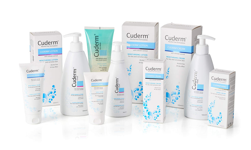 [Australia] - Cuderm Lotion 500ml (Alcohol Free) [Suitable for Dry Skin, Eczema] Colloidal Oatmeal - Hypoallergenic - Vegan Certified - Fragrance Free - SLS Free - Cruelty Free (PETA) - Skincare - Body Lotion 