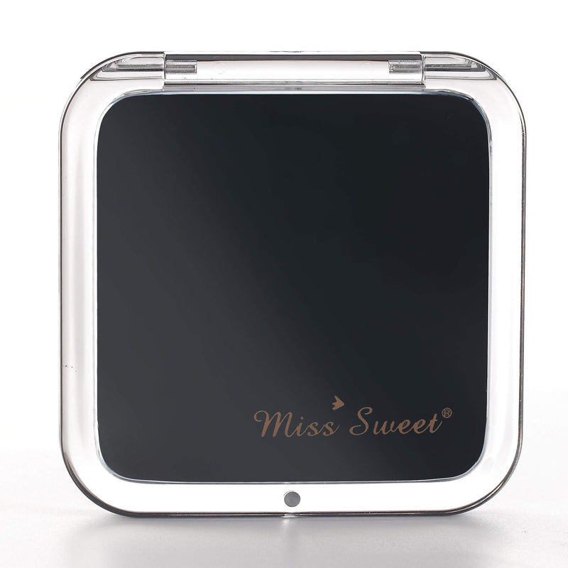 [Australia] - Miss Sweet Compact Mirror for Purse Pocket Mirror True image&10X magnification (Black) Black 10x/1x 