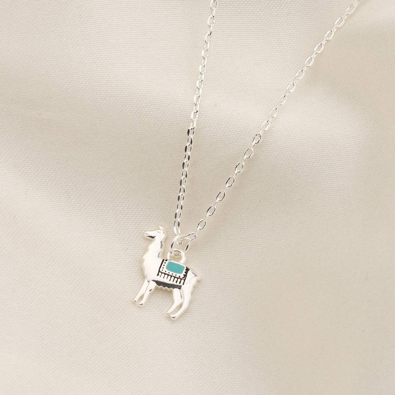 [Australia] - BNQL Tiny Llama Necklace Gift Alpaca Pendant Necklace No Drama Llama Jewelry silver 
