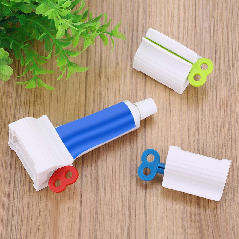 [Australia] - Rolling Tube Toothpaste Squeezer Novel Rotate Handle Dispenser Super Convenient Saver Multipurpose Sucker Easy Plastic Stand Holder for Bathroom(Green) Green 