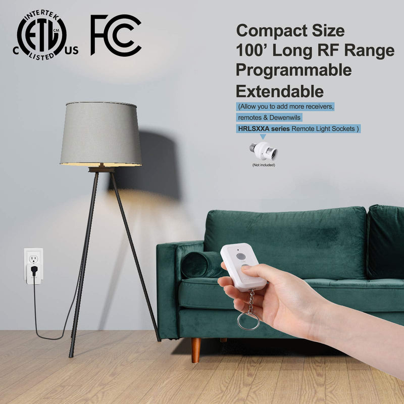 [Australia] - DEWENWILS Indoor Remote Control Outlet, Expandable Remote Light Switch Kit, Wireless On Off Power Switch, 100ft RF Range, Compact Design, White 