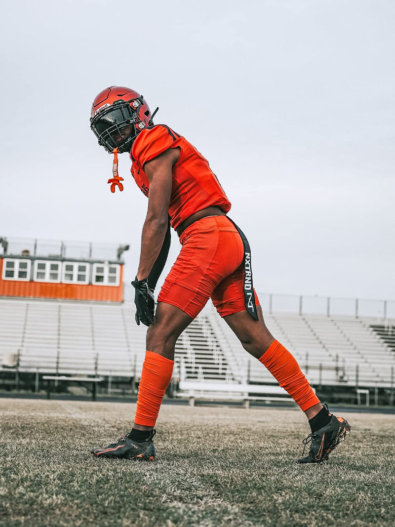 [Australia] - Nxtrnd Football Leg Sleeves, Calf Sleeves for Men & Boys, Sold as a Pair Orange One Size 
