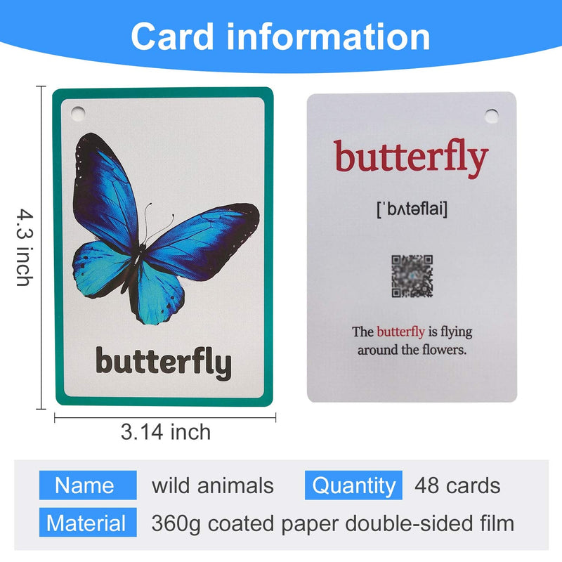 [Australia] - Wild/Farm/Sea Animals Body Parts Learning English Flash Cards Kids Montessori Toys Baby Cards Child Pocket Card Pre-Kindergarten Wild/Farm/Sea Animals Body Parts 