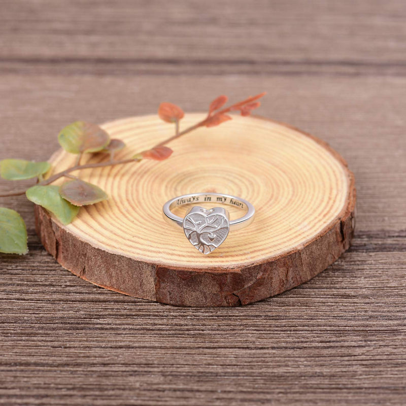 [Australia] - Cremation Jewelry 925 Sterling Silver Tree of Life Urn Ring Holds Loved One Ashes Always in My Heart Urn Rings for Ashes Memorial Keepsake Jewelry for Women 9 