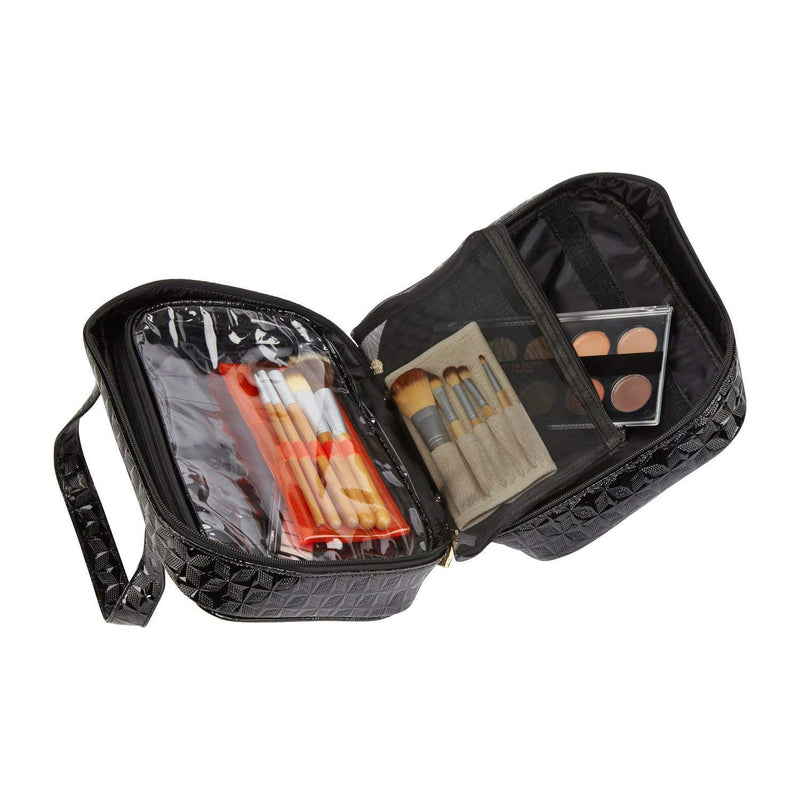[Australia] - Cosmetic Travel Bag with Convenient Storage Bags | Makeup Case Organizer | Black Gloss 