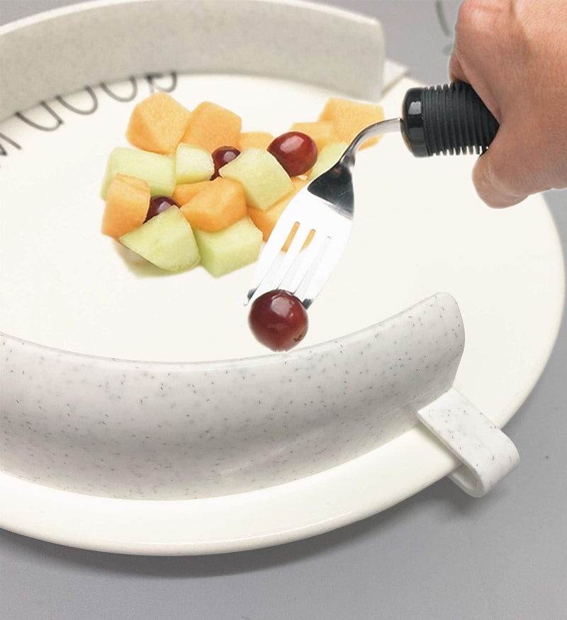 [Australia] - Food Plates Guard - Parkinson Patients Scooping Food Clip-On Spill Prevention Kitchen Living Eating Aid Assistant Dining Assistive for Elderly, Disabled 