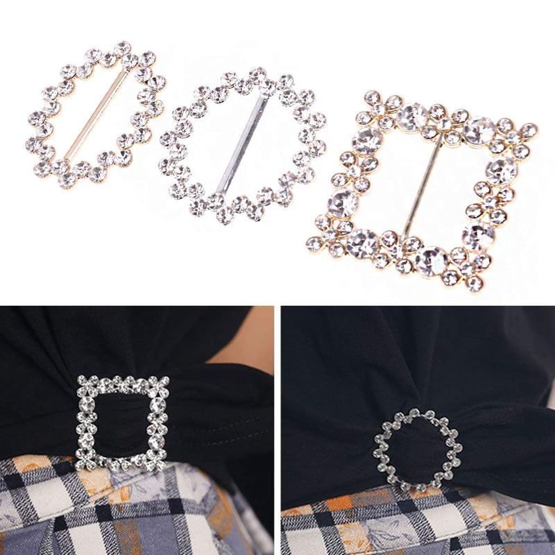 [Australia] - FENICAL Scarf Ring Pearl T Shirt Tie Ring Rhinestone Scarf Clips Buckle for Bridal Bridesmaid Dresses 