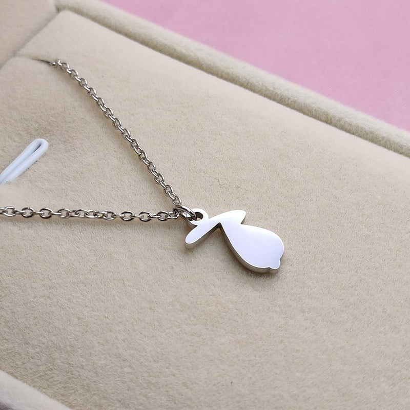 [Australia] - HOFOYA Animal Lover Charm Pet Pendant Necklace Jewelry for Women Girls Kids,Gifts From Mom Daughter Sisters Daughter Loved Necklace. rabbit necklace-silver 