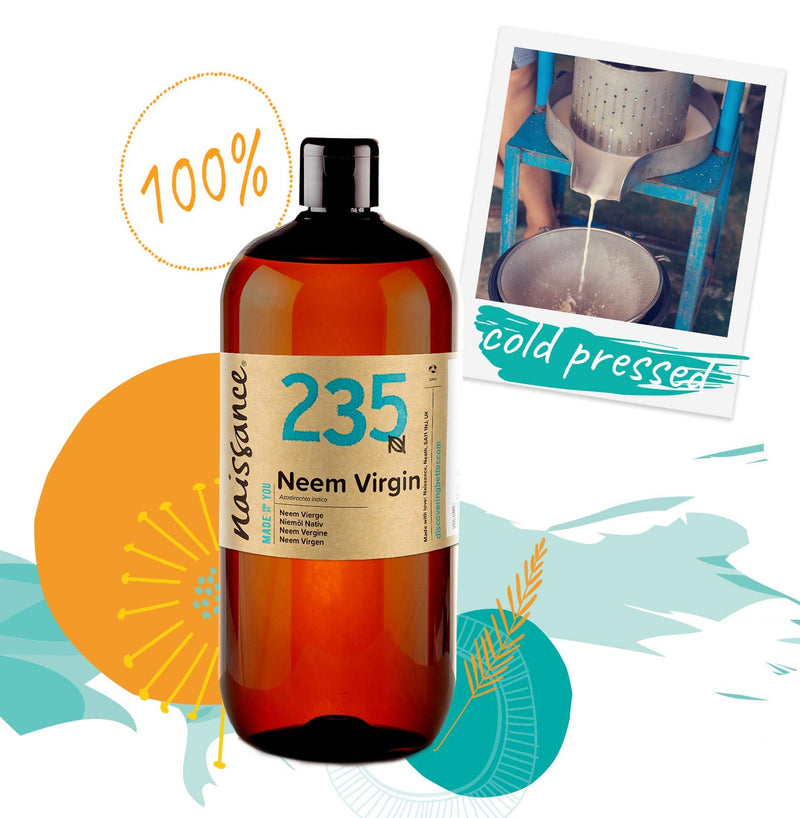 [Australia] - Naissance Virgin Neem Oil 1 Litre - Pure, Natural, Unrefined, Vegan and No GMO 