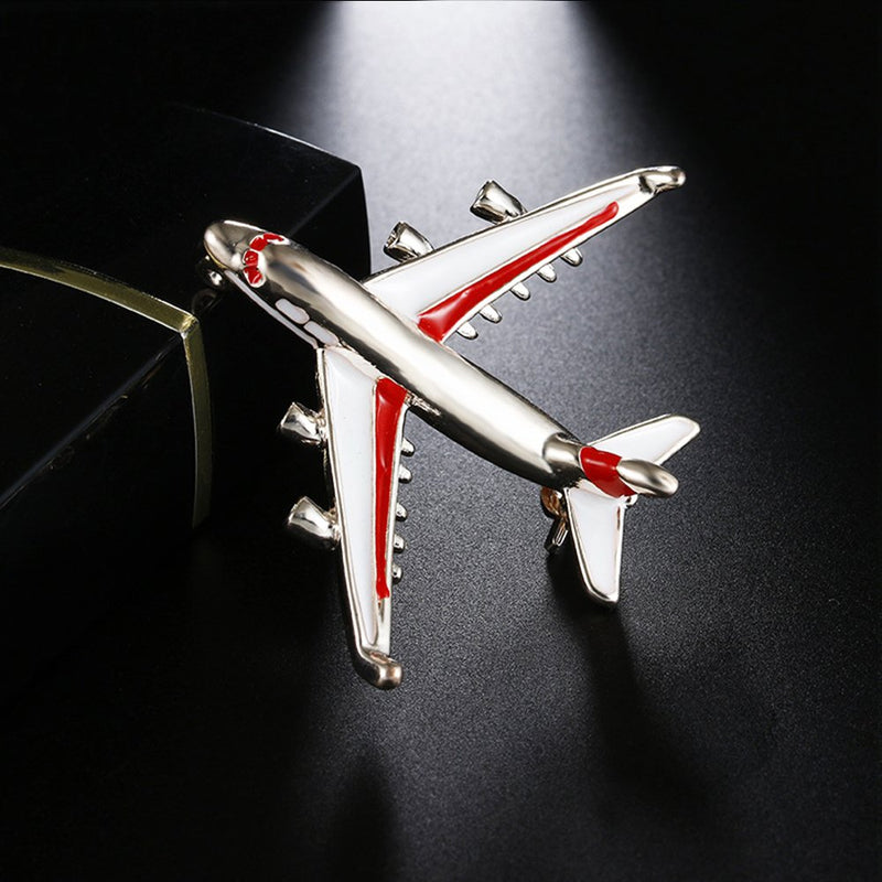 [Australia] - Cute Flying Airplane Pin Suit Collar Brooch for Unisex Red 