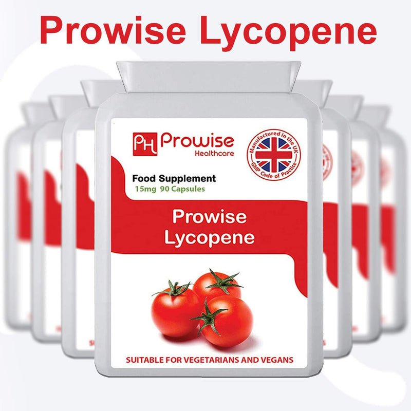 [Australia] - Lycopene 10% Beadlet 15mg | 90 High Strength Lycopene Capsules | Natural Antioxidant | Vegetarian & Vegan Formula | UK Manufactured Under GMP Standards by Prowise Healthcare 
