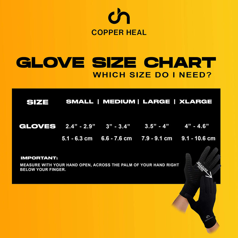 [Australia] - COPPER HEAL Arthritis Compression Full Gloves Rheumatoid Carpal Tunnel Glove Pains Hands Support finger joint L 