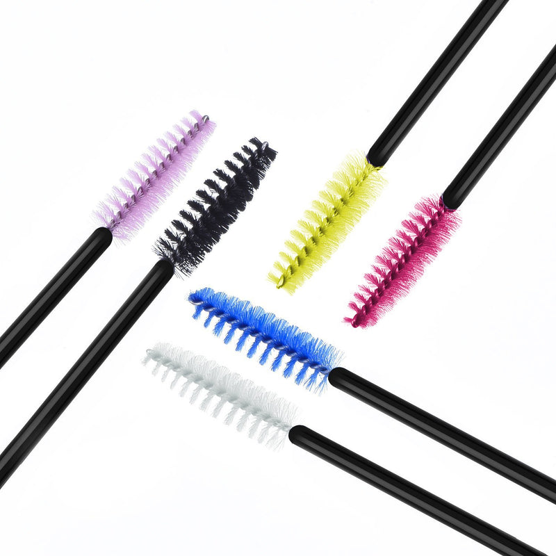 [Australia] - 300 Pack Multicolor Disposable Eyelash Mascara Brushes Wands Applicator Makeup Brush Kits, 6 Colors 